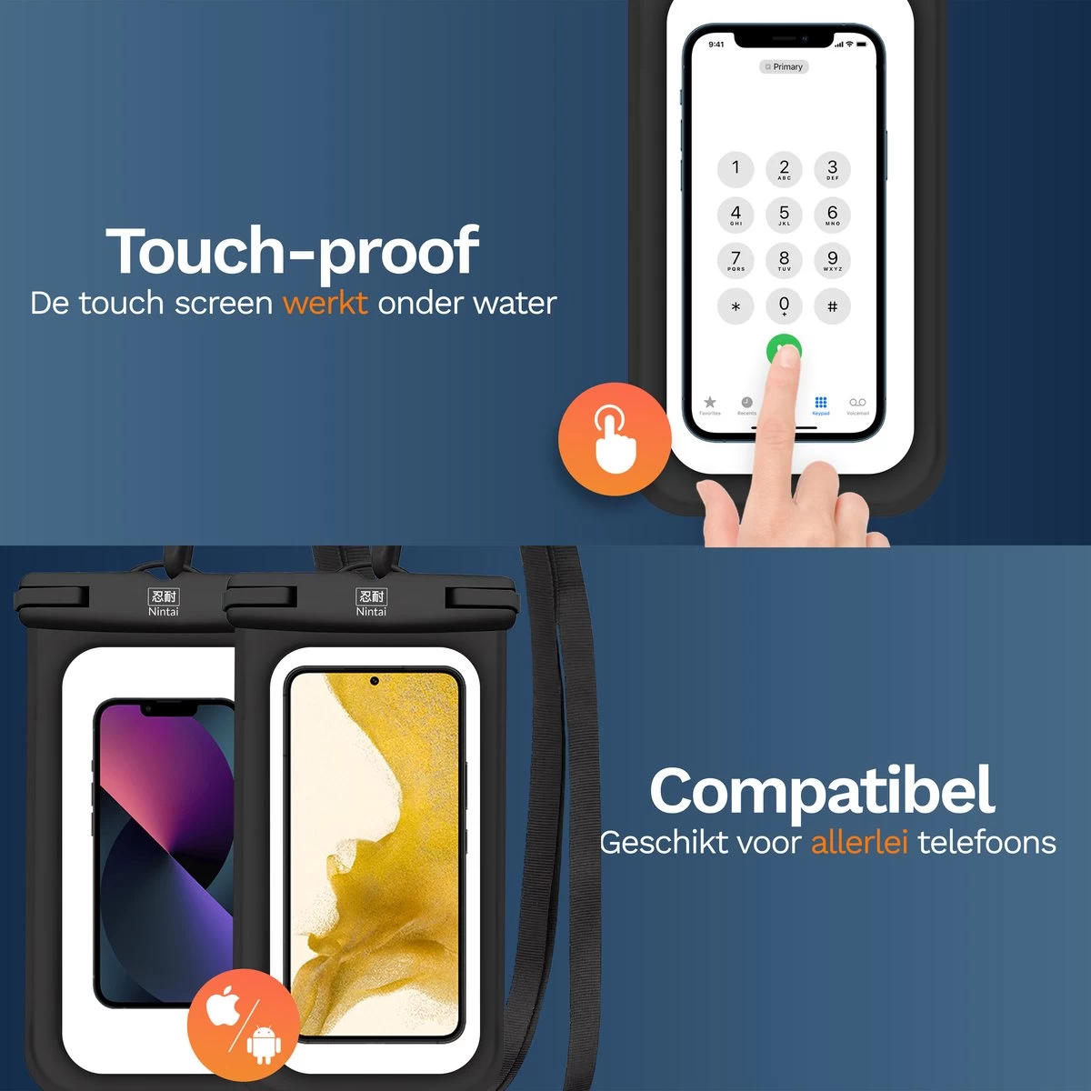 Nintai étanches Pour Housses De Téléphone Zwart - 2 Pièces - Étui Pour Téléphone Sous-marin - Convient à Tous Les Smartphones - Pochette étanche Pour Téléphone 5 Nintai étanches Pour Housses De Téléphone Zwart - 2 Pièces - Étui Pour Téléphone Sous-marin - Convient à Tous Les Smartphones - Pochette étanche Pour Téléphone – Image 3