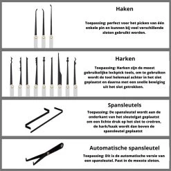 Lockpick Set 15 Pièces - Tout Ouvre - Y Compris Le Verrou D'entraînement Transparent - Crochetage Pour Les Professionnels Et Les Débutants - -Magasin D'Équipement De Plein Air 1200x1200 707