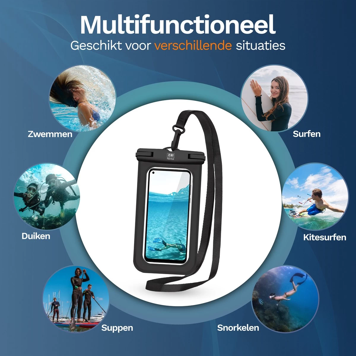 Nintai étanches Pour Housses De Téléphone Zwart - 2 Pièces - Étui Pour Téléphone Sous-marin - Convient à Tous Les Smartphones - Pochette étanche Pour Téléphone 8 Nintai étanches Pour Housses De Téléphone Zwart - 2 Pièces - Étui Pour Téléphone Sous-marin - Convient à Tous Les Smartphones - Pochette étanche Pour Téléphone – Image 6