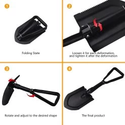 Pelle Pliante, Pelle à Neige Polyvalente, Avec Crochet, Avec Sac De Transport Et Pelle à Neige, Pour Outdoor, Le Camping, La Chasse, L'expédition, Le Jardin -Magasin D'Équipement De Plein Air 1200x1200 733