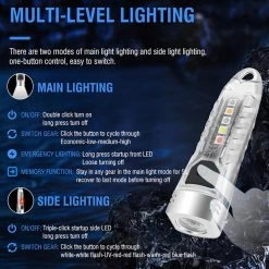 Porte-clés Lampe De Poche 400 Lumens Lampe De Poche Portable Type-C Rechargeable Mini Torche LED Lumière UV Camping Lampe De Poche -Magasin D'Équipement De Plein Air 1200x1200 852