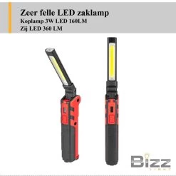 Lampe De Travail à LED BIZZ Light®, Lampe De Poche Portable Et Rechargeable, Lampe D'inspection COB Avec Support Magnétique