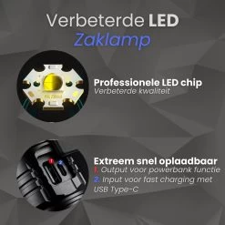 Lampe De Poche LED Militaire XEMM® PRO - Lampe De Poche Tactique - Lampe De Poche Plein Air - Batterie Rechargeable 3700mAh - Portée 500m - Fonction Power Bank - Rechargeable USB-C -Magasin D'Équipement De Plein Air 1200x1200 884