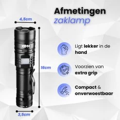 Lampe De Poche LED Militaire XEMM® PRO - Lampe De Poche Tactique - Lampe De Poche Plein Air - Batterie Rechargeable 3700mAh - Portée 500m - Fonction Power Bank - Rechargeable USB-C -Magasin D'Équipement De Plein Air 1200x1200 888