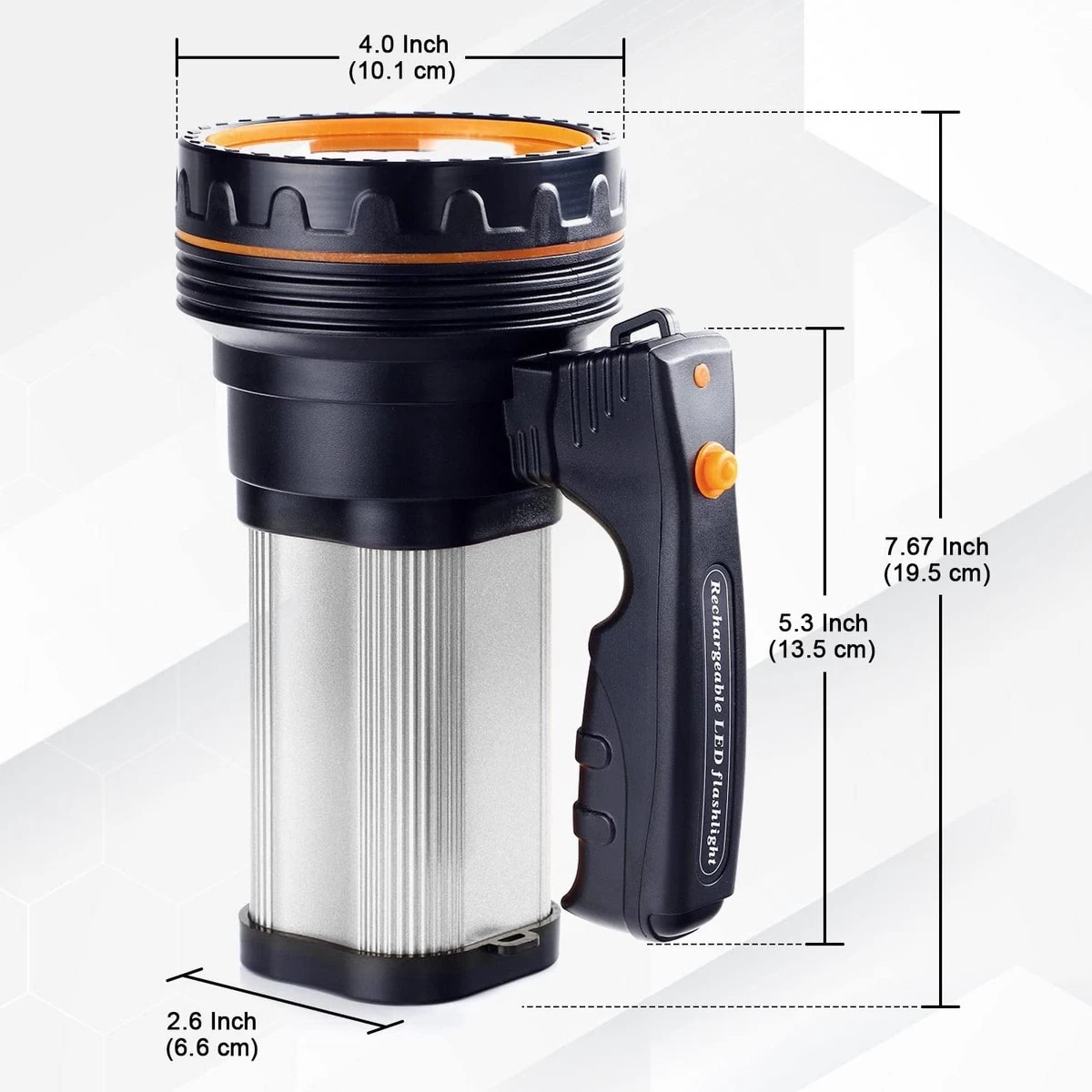 ALFLASH Lampe De Poche Rechargeable Lanterne Haute Puissance 8000 Lumens 6000 MAh LED Super Lumineux Imperméable Extérieur Projecteur De Poche Lampe De Poche Projecteur Portable (Argent) 8 ALFLASH Lampe De Poche Rechargeable Lanterne Haute Puissance 8000 Lumens 6000 MAh LED Super Lumineux Imperméable Extérieur Projecteur De Poche Lampe De Poche Projecteur Portable (Argent) – Image 6