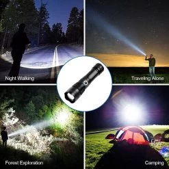 Lampe De Poche LED Militaire Zacro - 90000 Lumens - Rechargeable - Lampe De Poche Zoomable Avec Batterie - 5 Modes - Étanche IPX65 - Pour La Maison, Le Camping, Les Urgences -Magasin D'Équipement De Plein Air 1200x1200 990