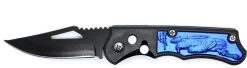 Couteau De Survie En Plein Air | Couteau De Poche | Couteau De Poche | Assistance à Ressort, Pliable | Logo Eagle | Bleu