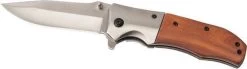 Couteau De Poche Avec Manche En Bois Et Clip Ceinture - Acier Inoxydable - 15,5 Cm - Couteaux De Poche / Couteaux De Camping