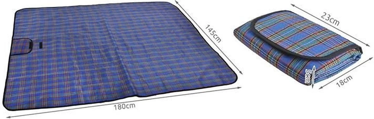 Couverture De Pique-nique Compacte - Portable - Couverture De Pique-nique Imperméable - 145 X 180 - Couverture D'extérieur - Couverture - Couverture De Pique-nique - Couverture De Plage - Printemps - Blauw 7 Couverture De Pique-nique Compacte - Portable - Couverture De Pique-nique Imperméable - 145 X 180 - Couverture D'extérieur - Couverture - Couverture De Pique-nique - Couverture De Plage - Printemps - Blauw – Image 5