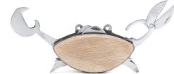 KIKKERLAND Multitool Crab - Couteau De Poche En Bois En Acier Inoxydable Pinces Couteau Pratique Outils Cadeau DIY Poisson Cadeau