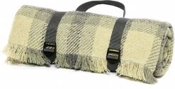 Tweedmill Couverture De Pique-nique Recyclée à Carreaux Grijs Et Bleu Clair - Laine Recyclée - Fabriquée Au Royaume-Uni