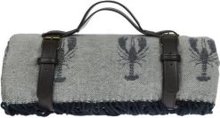 Couverture De Pique-nique Avec Motif Lobster - Merveilleusement Douce Et Avec Fond Résistant à L'eau - Par Sophie Allport