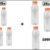 50x Bouteille PET Mélange Transparent 330cc Et 1000cc Avec Bouchon Orange - Bouteille De Boisson Jus De Fruits Limonade Boisson Bouteille En Pet -Magasin D'Équipement De Plein Air 1200x655