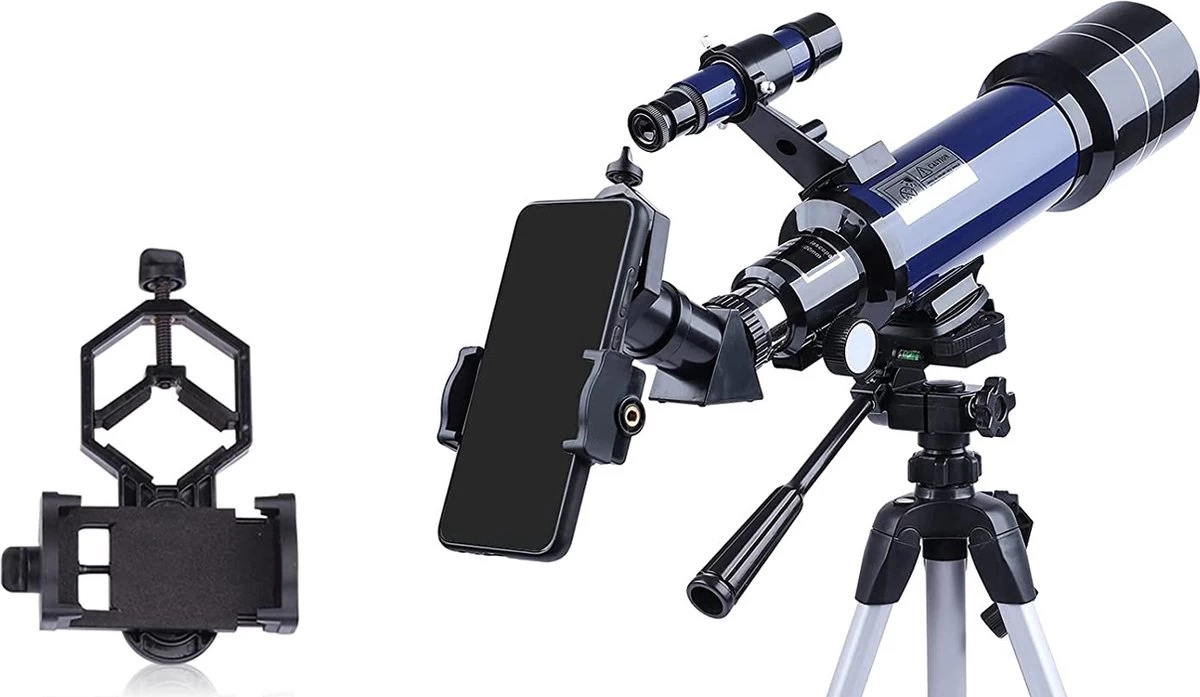 Télescope Pour Enfants Et Débutants - Ouverture De 70 Mm, Télescope Réfracteur Astronomique Portable Pour L'observation De La Lune Avec Adaptateur Pour Smartphone, Sac à Dos Et Trépied Réglable 5 Télescope Pour Enfants Et Débutants - Ouverture De 70 Mm, Télescope Réfracteur Astronomique Portable Pour L'observation De La Lune Avec Adaptateur Pour Smartphone, Sac à Dos Et Trépied Réglable – Image 3