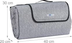 Couverture De Pique-nique Relaxdays - 200 X 300 Cm - Couverture De Pique-nique - Isolée - Arêtes De Poisson - Gris -Magasin D'Équipement De Plein Air 1200x716 2