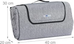 Couverture De Pique-nique Relaxdays - 200 X 300 Cm - Couverture De Pique-nique - Isolée - Arêtes De Poisson - Gris -Magasin D'Équipement De Plein Air 1200x720 1