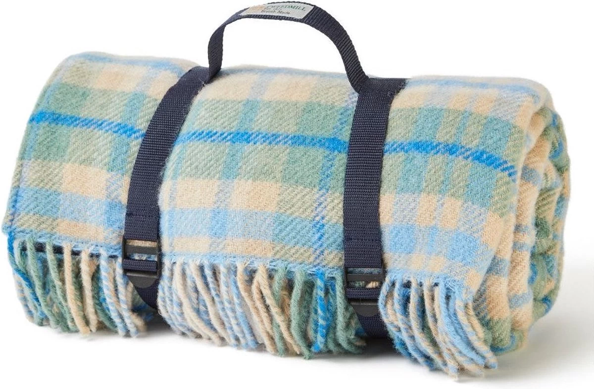 Tweedmill Couverture De Pique-nique Polo Cottage Blauw - Laine Vierge - Fabriquée Au Royaume-Uni 3 Tweedmill Couverture De Pique-nique Polo Cottage Blauw - Laine Vierge - Fabriquée Au Royaume-Uni