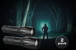 TECHNOSMART Lot De 2 Lampes De Poche LED, Lampe Torche Militaire Avec 5 Modes D'Eclairage, Lampes Torche à LED Avec Zoom Lumineux, Lampe De Poche à Piles -Magasin D'Équipement De Plein Air 1200x801