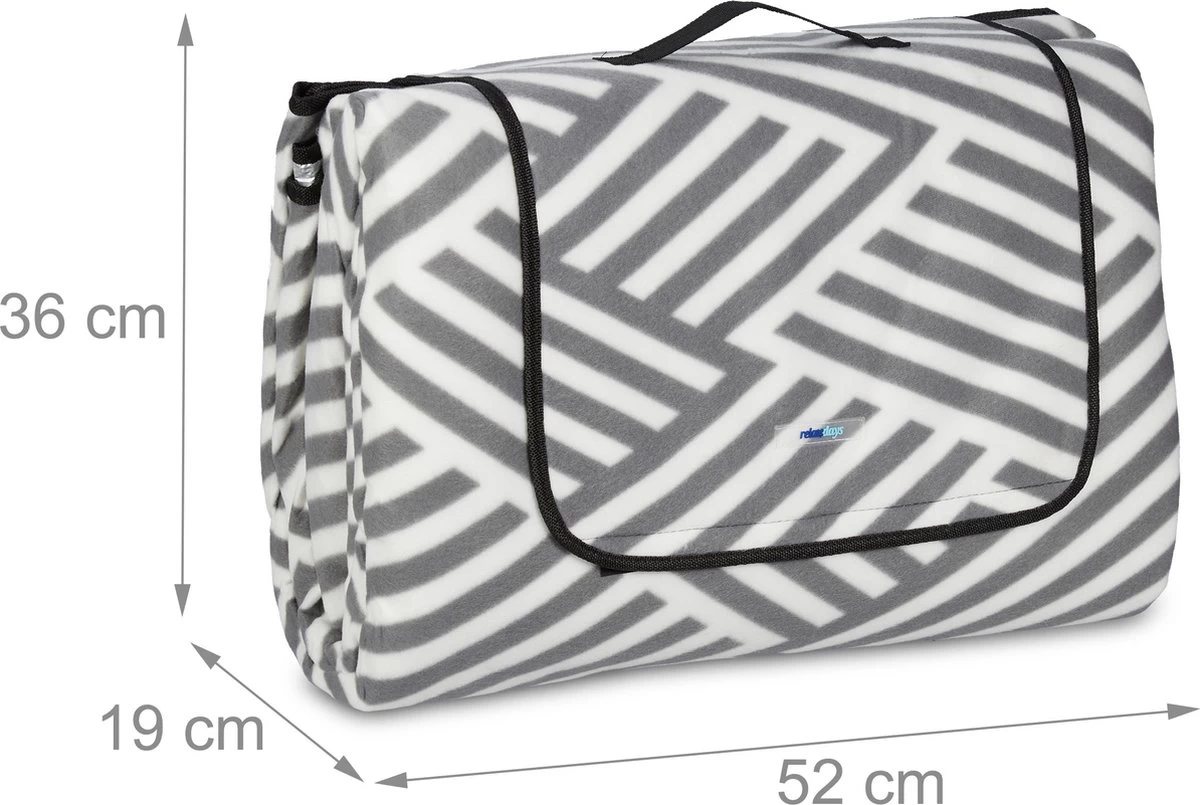 Couverture De Pique-nique Relaxdays Zigzag - 300x300 Cm - Fond Imperméable - Couverture De Pique-nique Polaire 8 Couverture De Pique-nique Relaxdays Zigzag - 300x300 Cm - Fond Imperméable - Couverture De Pique-nique Polaire – Image 6