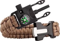 Bracelet De Survie En Paracorde 5 En 1 I 5 Fonctions I Multitool I Extra Fort I Allume-feu I Boussole I Sifflet I Marron -Magasin D'Équipement De Plein Air 1200x822 3