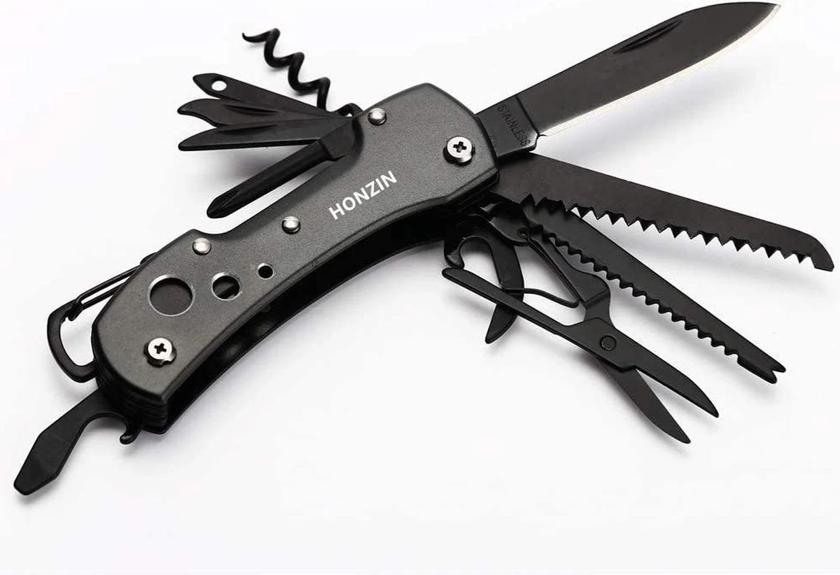 Couteau De Poche Multi-usages HONZIN Swiss Style - Pour Un Usage Quotidien, Y Compris La Pêche De Survie En Plein Air 3 Couteau De Poche Multi-usages HONZIN Swiss Style - Pour Un Usage Quotidien, Y Compris La Pêche De Survie En Plein Air