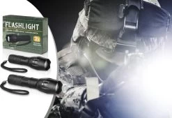 TECHNOSMART Lot De 2 Lampes De Poche LED, Lampe Torche Militaire Avec 5 Modes D'Eclairage, Lampes Torche à LED Avec Zoom Lumineux, Lampe De Poche à Piles -Magasin D'Équipement De Plein Air 1200x823 1