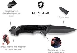 Couteau De Poche De Survie Outdoor - Système Ouvert à 1 Main Et Pince à Pantalon - Couteau Pliant 22,5 CM - Acier Inoxydable - Lion Gear KN-03 -Magasin D'Équipement De Plein Air 1200x824 2