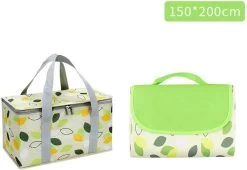 Couverture De Pique-Nique 150x200 Cm XL+Sac De Pique-Nique Offert - Tissu Imperméable -Pas Facile De Coller L'herbe Et Les Feuilles- Couverture De Camping - Tapis De Pique-Nique - Tapis De Plage - Vert