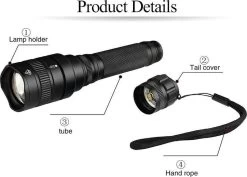 DrPhone ICE V1 - XHP50 - Lampe De Poche LED Puissante - 2000 Lumen - Professionnel - Rechargeable 6 Heures - Imperméable / Imperméable - Résistant à La Chaleur - Zwart -Magasin D'Équipement De Plein Air 1200x860