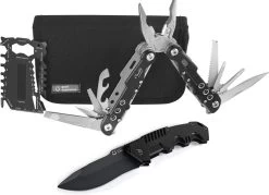 Good Experience Plein Air Gift Set Pocket Knife, Multitool & Multicard Inc. Pochette De Rangement De Luxe - Couteau - Couteau De Survie - Couteau De Chasse - Kit De Survie - Plein Air - Camping - Camping - Dans Une Boîte Cadeau
