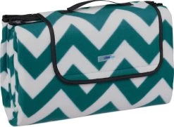 Relaxdays Couverture De Pique-nique Zigzag - 200 X 200 Cm - Couverture D'extérieur - Avec Poignée - Vert/blanc -Magasin D'Équipement De Plein Air 1200x878 1