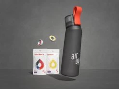 Air Up Drinking Bottle Starter Kit - Dark Black - Comprenant 2 Dosettes - Starter Kit - Hydratant - Air Up Bottle - Eau Parfumée - Vegan - Bio