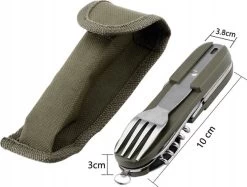 Couverts De Survie - 5 Pièces - Vert - Avec Housse De Protection - Ceinture à Outils - Pliable - Fourchette - Cuillère - Couteau - Tire-bouchon - Ouvre-bière - Spork - Multitool - Camping - Camping - Couverts De Camping - Couverts De Camping -Magasin D'Équipement De Plein Air 1200x908 1