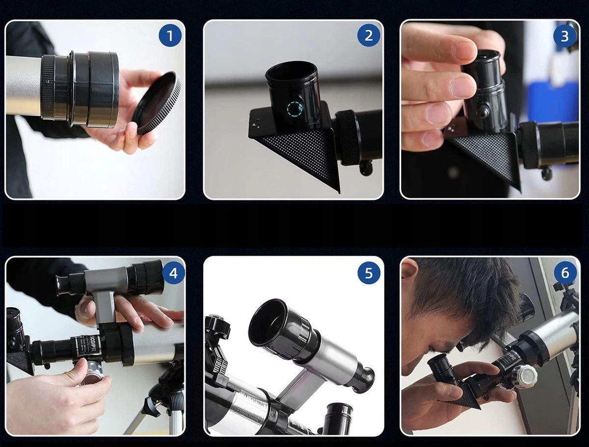 Télescope - Stargazer - Adultes Et Enfants - Grossissement 20x 30x Et 40x - Trépied Réglable - Jouets Éducatif - Jouets STEM - Trépied - Cadeau 9 Télescope - Stargazer - Adultes Et Enfants - Grossissement 20x 30x Et 40x - Trépied Réglable - Jouets Éducatif - Jouets STEM - Trépied - Cadeau – Image 7