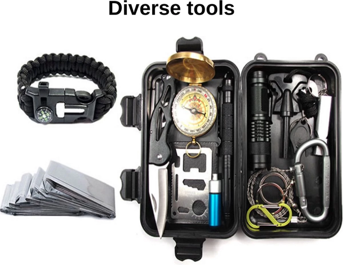 Kit De Survie 18 Pièces - Set Plein Air Compact Complet - Outils Plein Air - Outils De Survie - Outils De Camping - Kit De Camping 6 Kit De Survie 18 Pièces - Set Plein Air Compact Complet - Outils Plein Air - Outils De Survie - Outils De Camping - Kit De Camping – Image 4