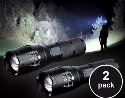 Lampes De Poche Tactiques Besjaar (lot De 2), Lampe De Poche LED Ultra Lumineuse, Mise Au Point Réglable Avec Zoom, étanche IP65, Portable, 5 Modes D'éclairage Pour Intérieur Et Extérieur, Camping, Urgence, Randonnée (lot De 2) -Magasin D'Équipement De Plein Air 1200x942
