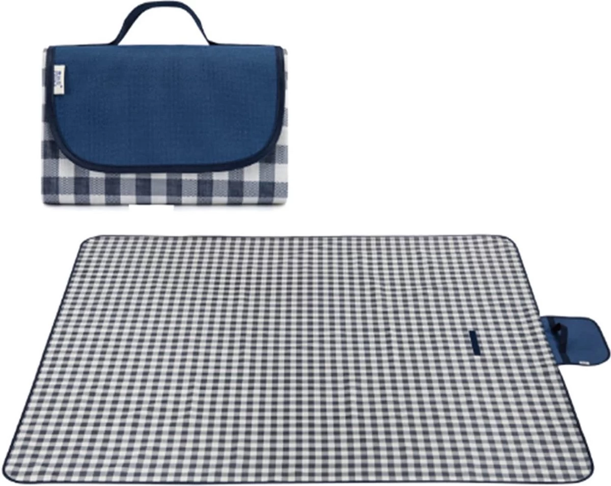 Tapis De Plage / Tapis De Pique-nique Facilement Pliable Dans Un Sac 145x200cm Bleu Et Blanc 3 Tapis De Plage / Tapis De Pique-nique Facilement Pliable Dans Un Sac 145x200cm Bleu Et Blanc