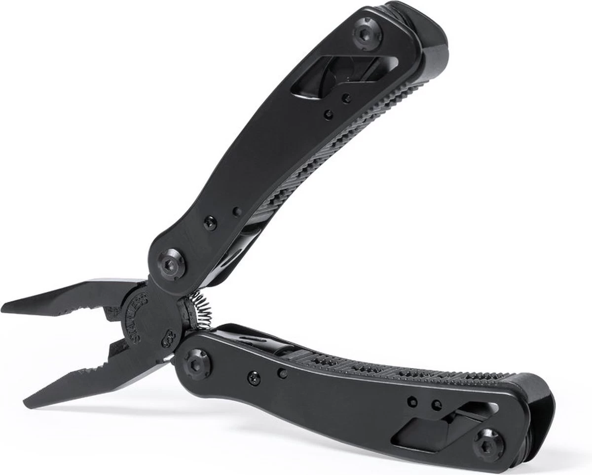 Multitool - Couteau De Poche - Outils - Pinces - Tournevis - Lime - Ouvre - 12 Fonctions - Acier Inoxydable - Aluminium - Noir 6 Multitool - Couteau De Poche - Outils - Pinces - Tournevis - Lime - Ouvre - 12 Fonctions - Acier Inoxydable - Aluminium - Noir – Image 4