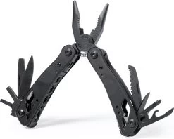 Multitool - Couteau De Poche - Outils - Pinces - Tournevis - Lime - Ouvre - 12 Fonctions - Acier Inoxydable - Aluminium - Noir