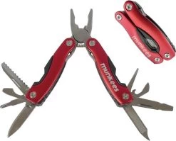 Couteau De Poche Multifonction Munkees Multi-Tool Red 14-en-1 En Acier Inoxydable | Outil Complet De Couteau De Survie | Mini Outil Extérieur