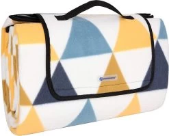 SONGMICS Couverture De Pique-nique, 300 X 200 Cm, Couverture De Plage, Pour Outdoor, Camping, Parc, Jardin, Fond Imperméable, Pliable, Triangles Jaunes Et Bleus GCM073Q01