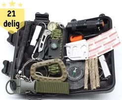 Kit De Survie Bushcraft - Équipement Professionnel XL - Bracelet Paracorde - Couteau - Scie à Fil - Allume-feu - Lampe De Poche - Boussole - Couverture Thermique - Camping En Plein Air