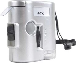 TR Goods - Mini Microscope - Microscope De Poche - Microscope De Poche - Microscope - Loupe - Lentille De Loupe - Lumière UV - Détection De Contrefaçon -- Zoom 60x -Magasin D'Équipement De Plein Air 1200x995