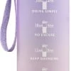 Gourde Motivationnelle - Gourde 1 Litre - Étanche - Gourde Avec Marquage De L'heure - Bec Verseur Pratique - Idéal Pour Un Usage Quotidien - Violet/Rose