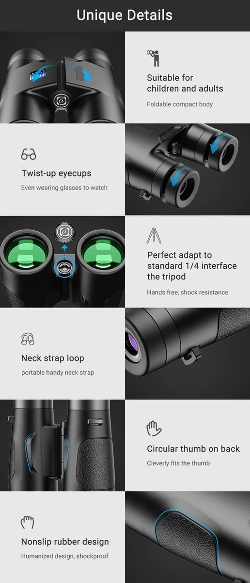 DrPhone APL11 Jumelles Professionnelles Puissantes Avec Mise Au Point Automatique Unique - 10X42 - Objectifs Entièrement Multi - Grossissement 10x - Objectif 42MM - BAK4 - Zwart 9 DrPhone APL11 Jumelles Professionnelles Puissantes Avec Mise Au Point Automatique Unique - 10X42 - Objectifs Entièrement Multi - Grossissement 10x - Objectif 42MM - BAK4 - Zwart – Image 7