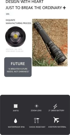 DrPhone LED Pro 01 - Lampe De Poche LED XHP 70 Strong - Lampe De Poche - Zoom / Arrière - DrPhone De Batterie - Étanche / étanche - Antidéflagrant - Zwart 26 DrPhone LED Pro 01 - Lampe De Poche LED XHP 70 Strong - Lampe De Poche - Zoom / Arrière - DrPhone De Batterie - Étanche / étanche - Antidéflagrant - Zwart -Magasin D'Équipement De Plein Air 627x1200