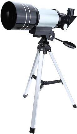 DrPhone SUPERNOVAX2 Junior Astronomical HD Télescope Portable - 300X70mm - Grossissement 150x - Monoculaire Avec Trépied Et Support De Téléphone - Convient Aux Débutants En Astronomie / Enfants Et Adultes - Cyan