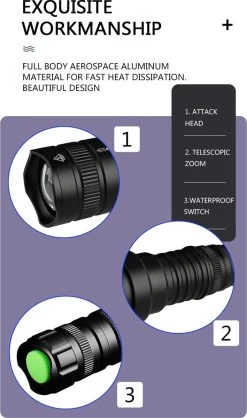 DrPhone LED Pro 01 - Lampe De Poche LED XHP 70 Strong - Lampe De Poche - Zoom / Arrière - DrPhone De Batterie - Étanche / étanche - Antidéflagrant - Zwart 31 DrPhone LED Pro 01 - Lampe De Poche LED XHP 70 Strong - Lampe De Poche - Zoom / Arrière - DrPhone De Batterie - Étanche / étanche - Antidéflagrant - Zwart -Magasin D'Équipement De Plein Air 709x1200 1