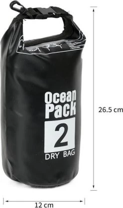Sac étanche Ocean Pack 2L - Sac étanche étanche - Sac étanche 100% étanche - Sac à Dos Survie Plein Air Drybag - Survie Bag Duffel Bag - Plein Air Bag - Sac De Voyage - Sac Bateau - Sac à Voile - Sacs Secs 2 Litres - Couleur: NOIR - Decopatent® -Magasin D'Équipement De Plein Air 709x1200