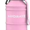 HYDRATE Bouteille D'eau En Acier Inoxydable - Bouteille D'eau De 2,2 Litres - Bouteille De Sport Sans BPA - Bouteille D'eau En Métal Sangle De Transport Pratique En Nylon Et Bouchon à Vis étanche, Bouteilles De Sport